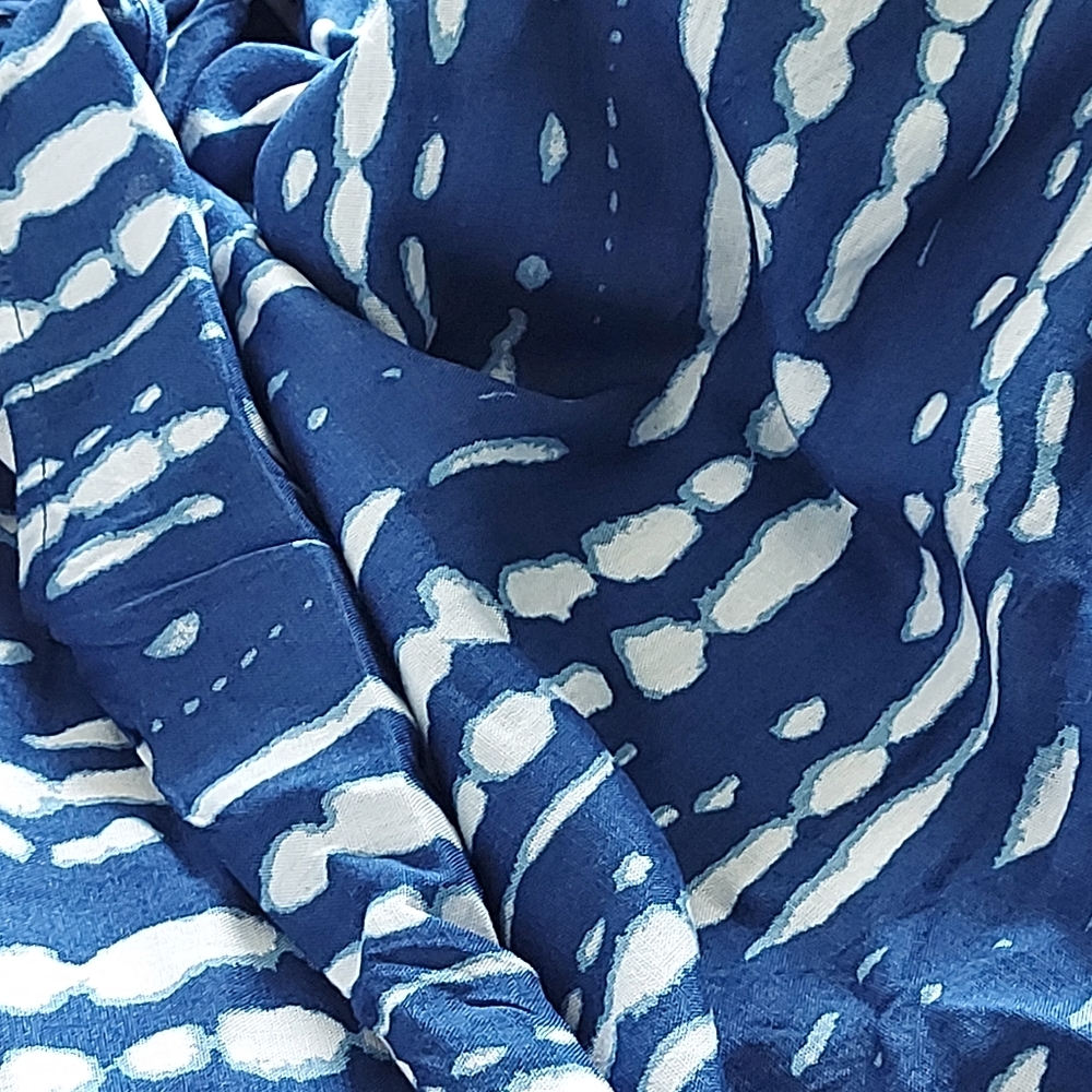 Goa Beachwear by Japna Cover Up Sun Dress - Blue & White Tie Dye - Size Small - Picture 4 of 6